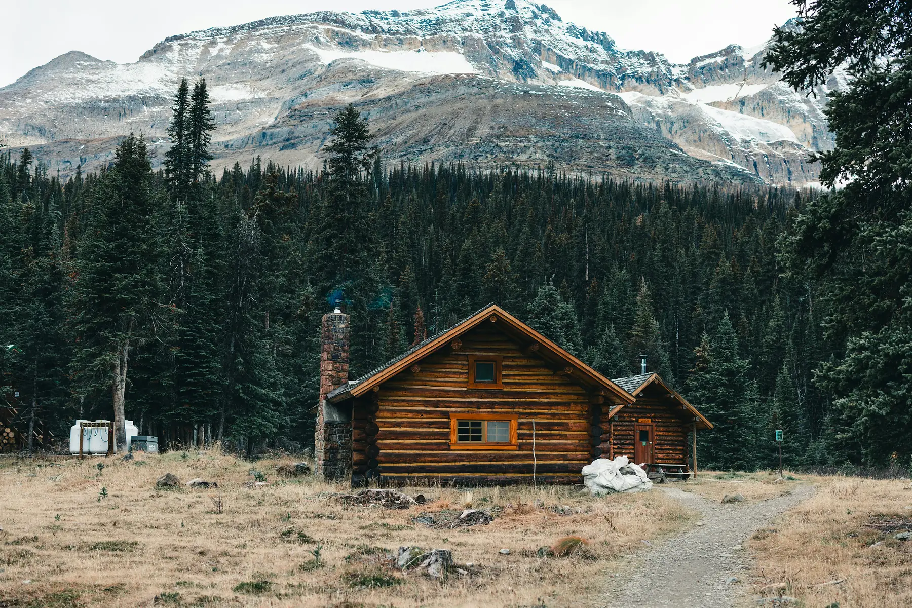 Rustic log cabin estancia