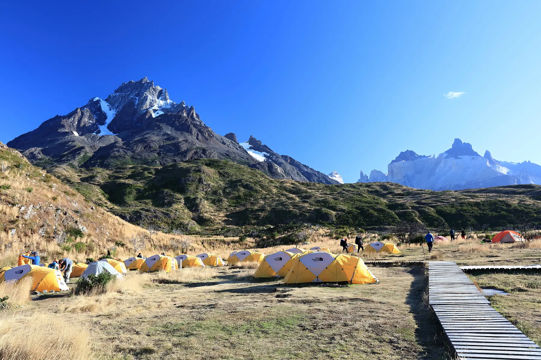 Camping beneath Torres del Paine peaks