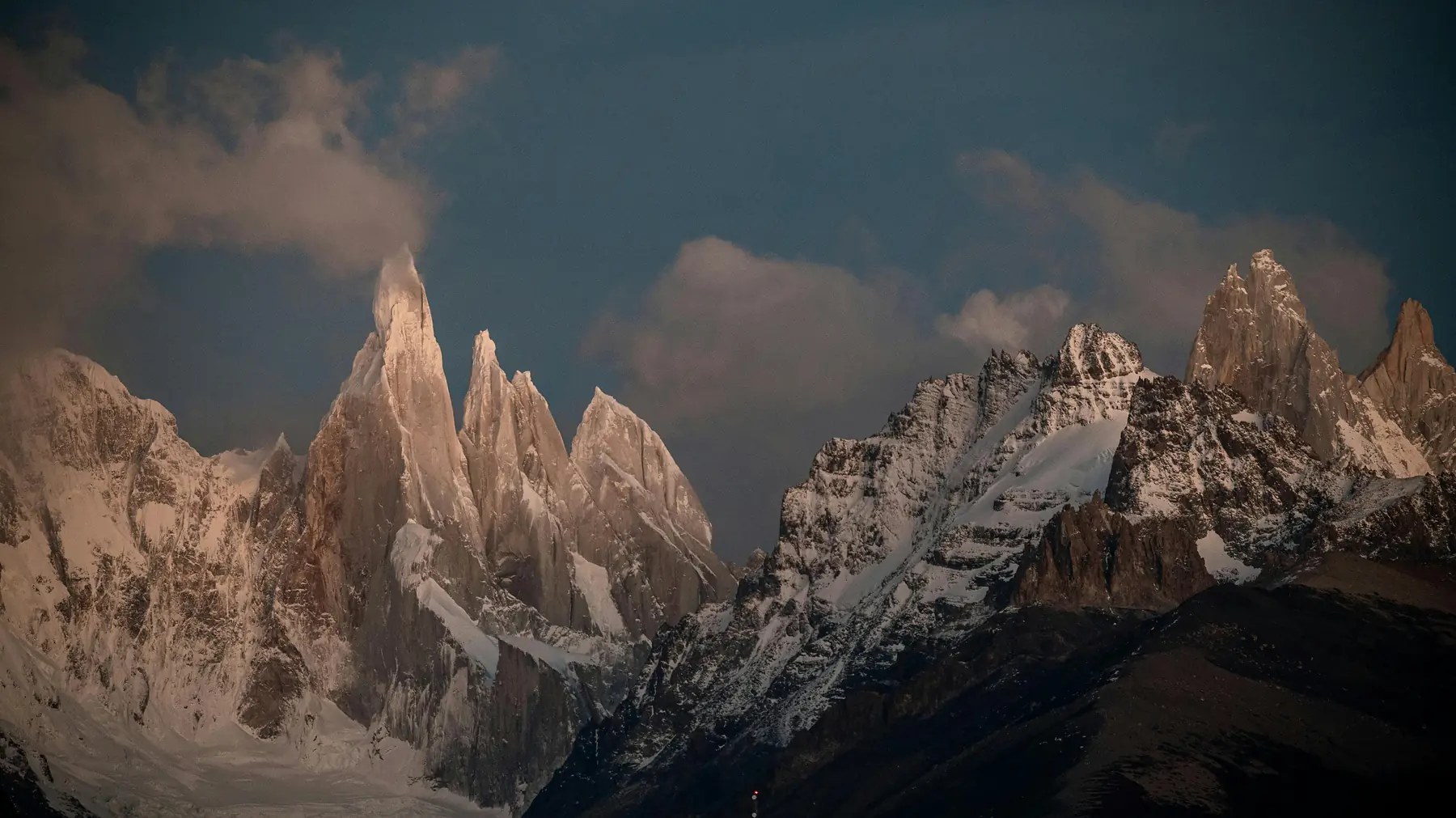 Cerro Torre granite spire above the glacier