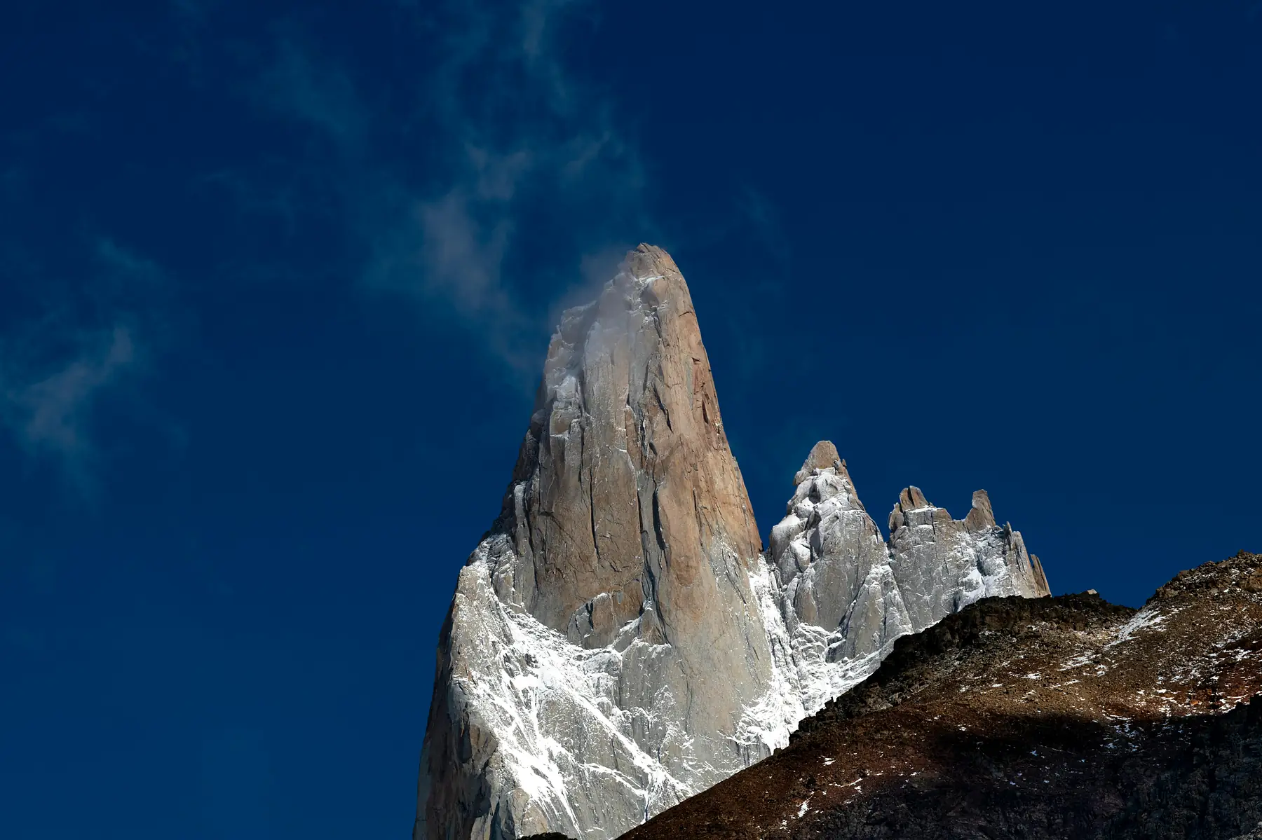 The rugged southern face of Fitz Roy from Pliegue Tumbado.