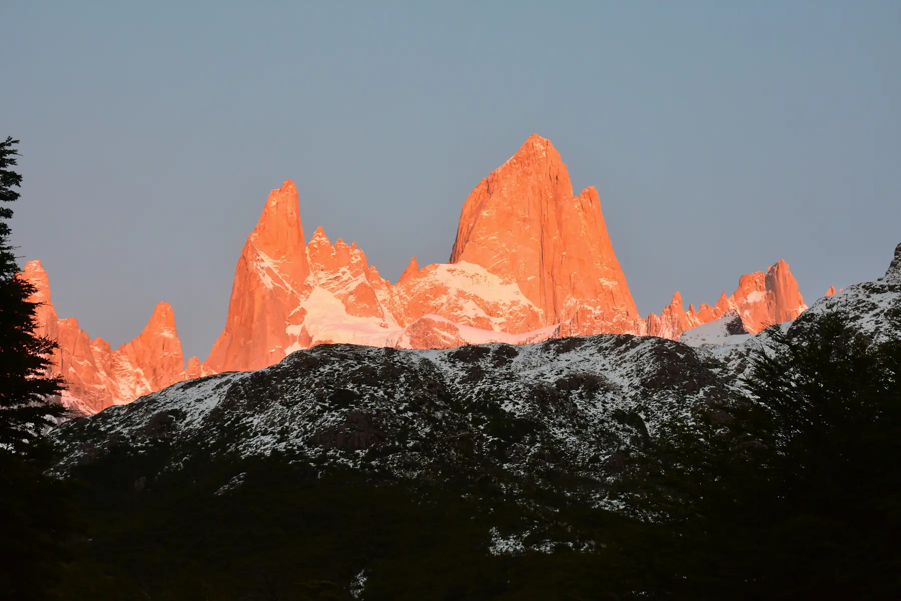 Cloud formations swirling around the summit of Fitz Roy.