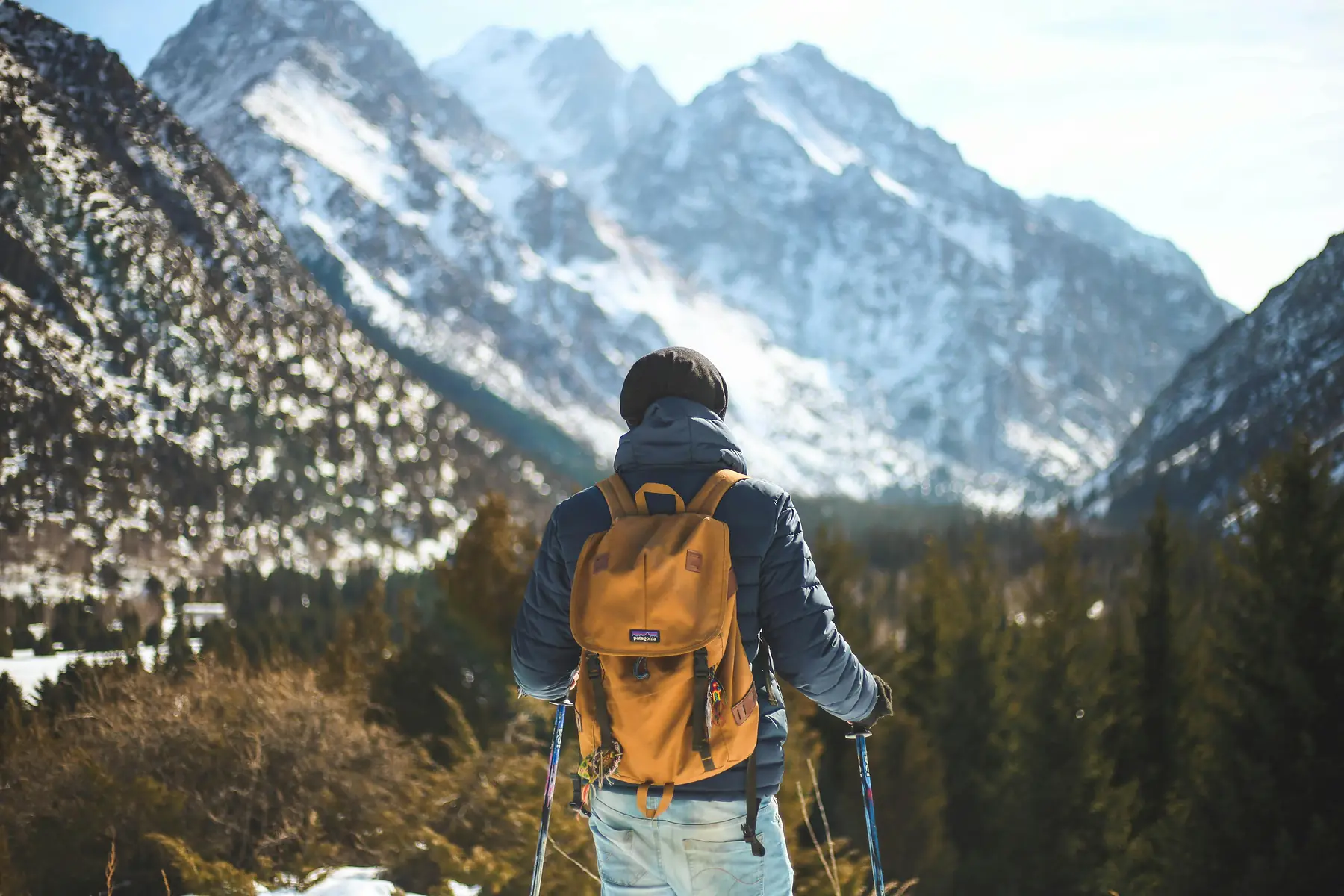Hiker carrying a daypack