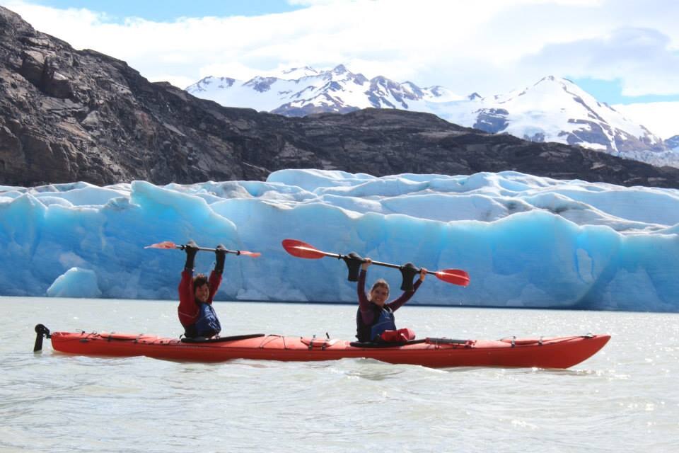 Kayaking near a glacier