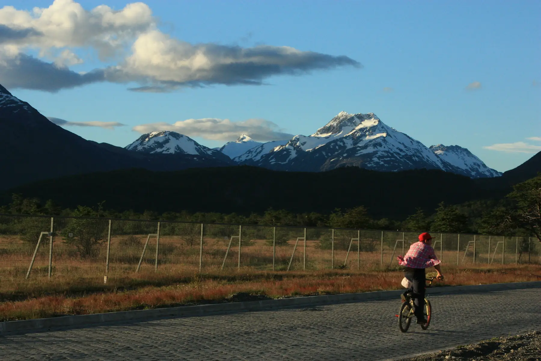 A cyclist touring through the remote landscapes of Patagonia