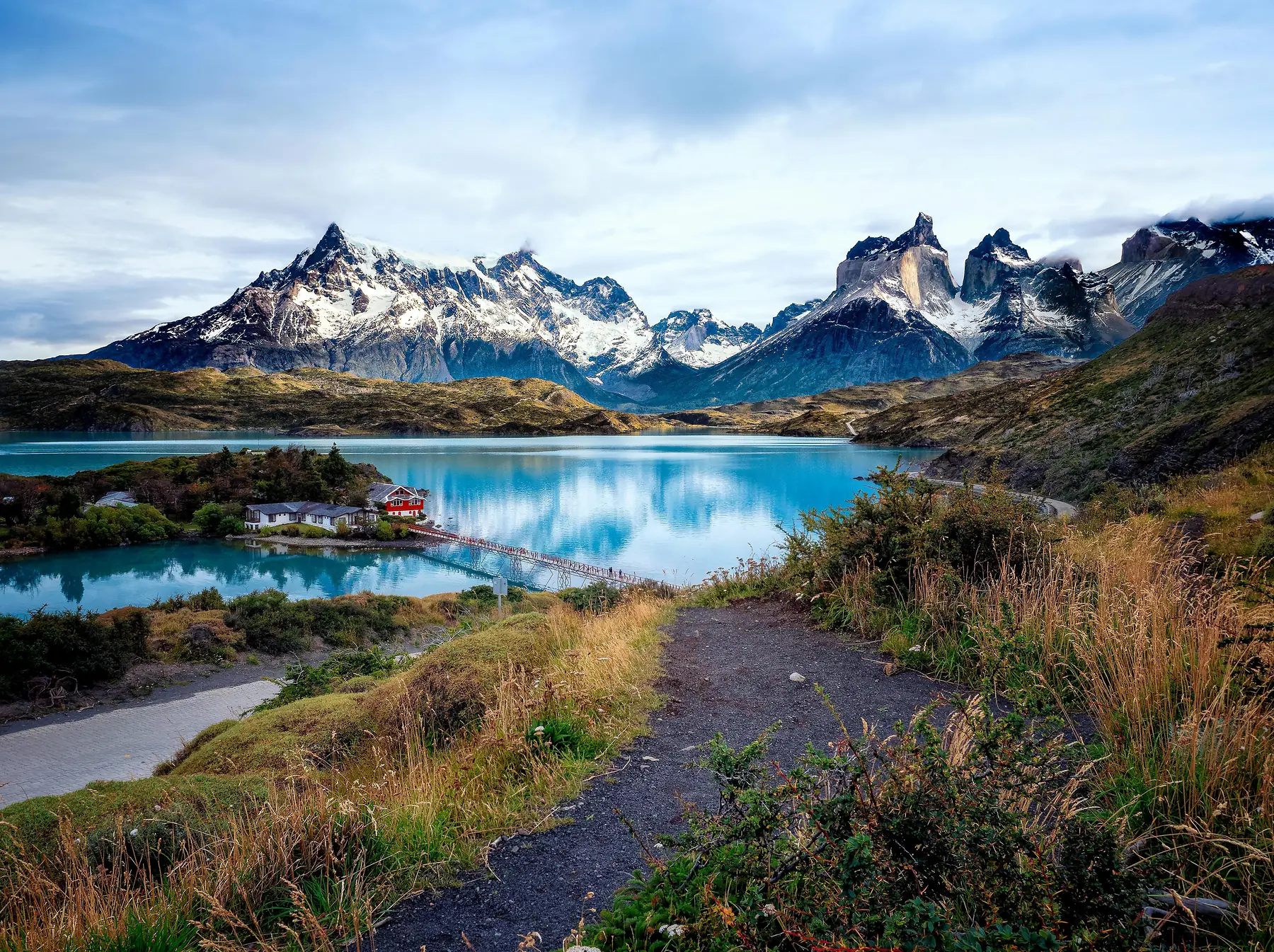 The granite towers of Torres del Paine rising above a glacial lake